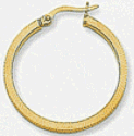14k Crystal Cut Hoop Earrings