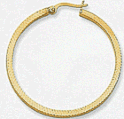 14k Crystal Cut Hoop Earrings