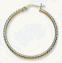 14k Crystal Cut Hoop Earrings