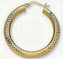 14k Crystal Cut Hoop Earrings
