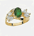 14k Cubic Zirconia and Colored Stone Ring