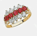 14k Cubic Zirconia and Colored Stone Ring