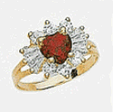 14k Cubic Zirconia and Colored Stone Ring