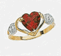 14k Cubic Zirconia and Colored Stone Ring