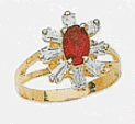14k Cubic Zirconia and Colored Stone Ring