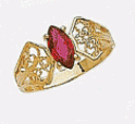 14k Cubic Zirconia and Colored Stone Ring