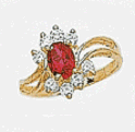 14k Cubic Zirconia and Colored Stone Ring