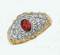 14k Cubic Zirconia and Colored Stone Ring