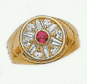 14k Cubic Zirconia and Colored Stone Ring
