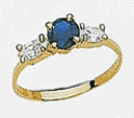 14k Cubic Zirconia and Colored Stone Ring