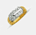 Two Tone Cubic Zirconia Ring
