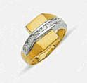 Two Tone Cubic Zirconia Ring