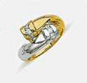 Two Tone Cubic Zirconia Ring