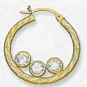 14k Cubic Zirconia Hoop Earrings