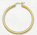 14k Crystal Cut Hoop Earrings