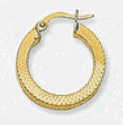 14k Crystal Cut Hoop Earrings