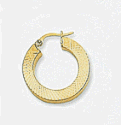 14k Crystal Cut Hoop Earrings