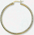 14k Crystal Cut Hoop Earrings