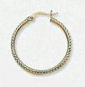 14k Crystal Cut Hoop Earrings