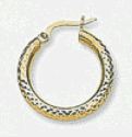 14k Crystal Cut Hoop Earrings