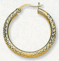 14k Crystal Cut Hoop Earrings